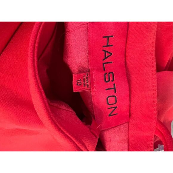 Halston Women's Red Sybil One-Shoulder Crepe Column Gown Maxi Dress Size 10 NWOT - Picture 9 of 16